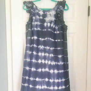 Boutique tie dye blue and white dress Size small